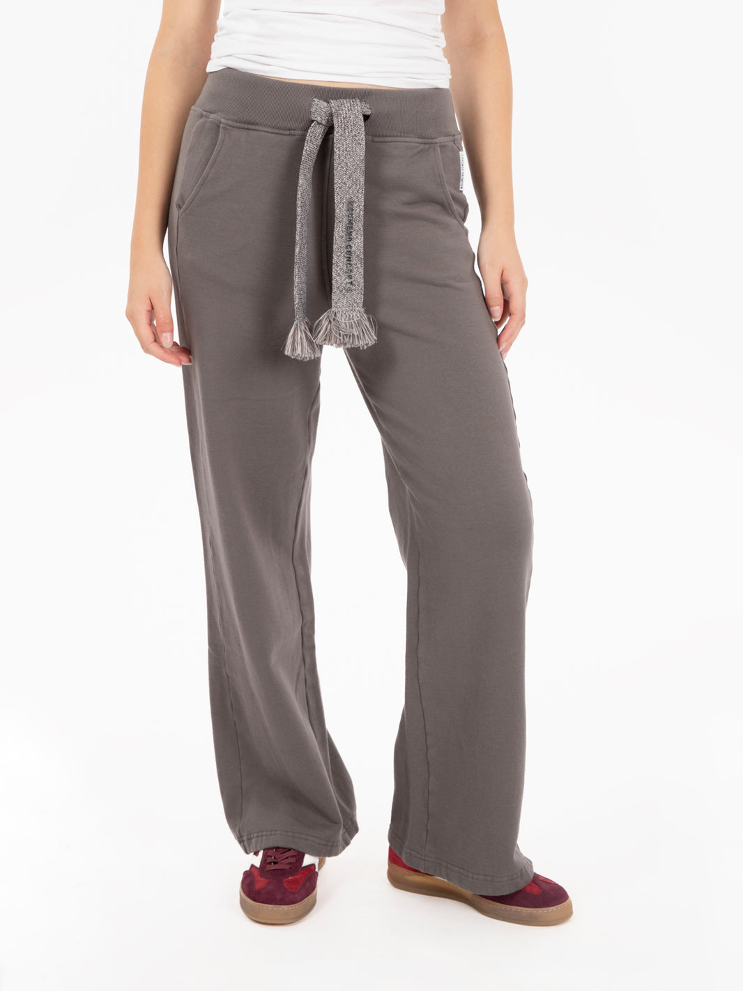 Pantalone a palazzo in felpa grigio