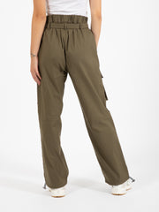 NOU-NOUMENO CONCEPT - Pantalone cargo in nylon e cotone army