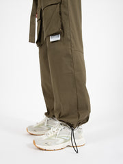 NOU-NOUMENO CONCEPT - Pantalone cargo in nylon e cotone army