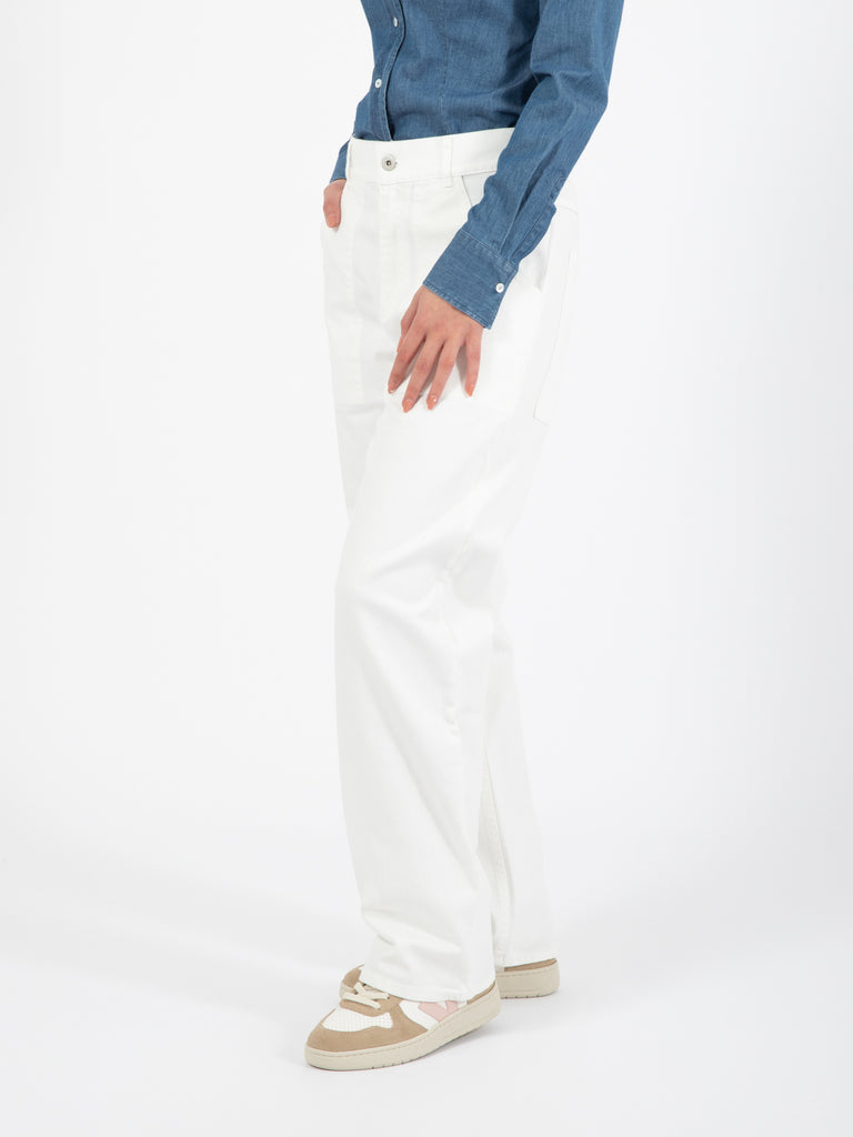 NOU-NOUMENO CONCEPT - Pantalone in denim con tasche avorio