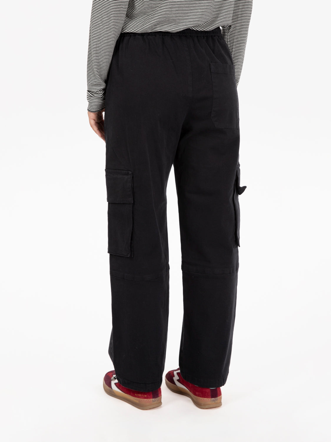 Pantaloni cargo con coulisse neri