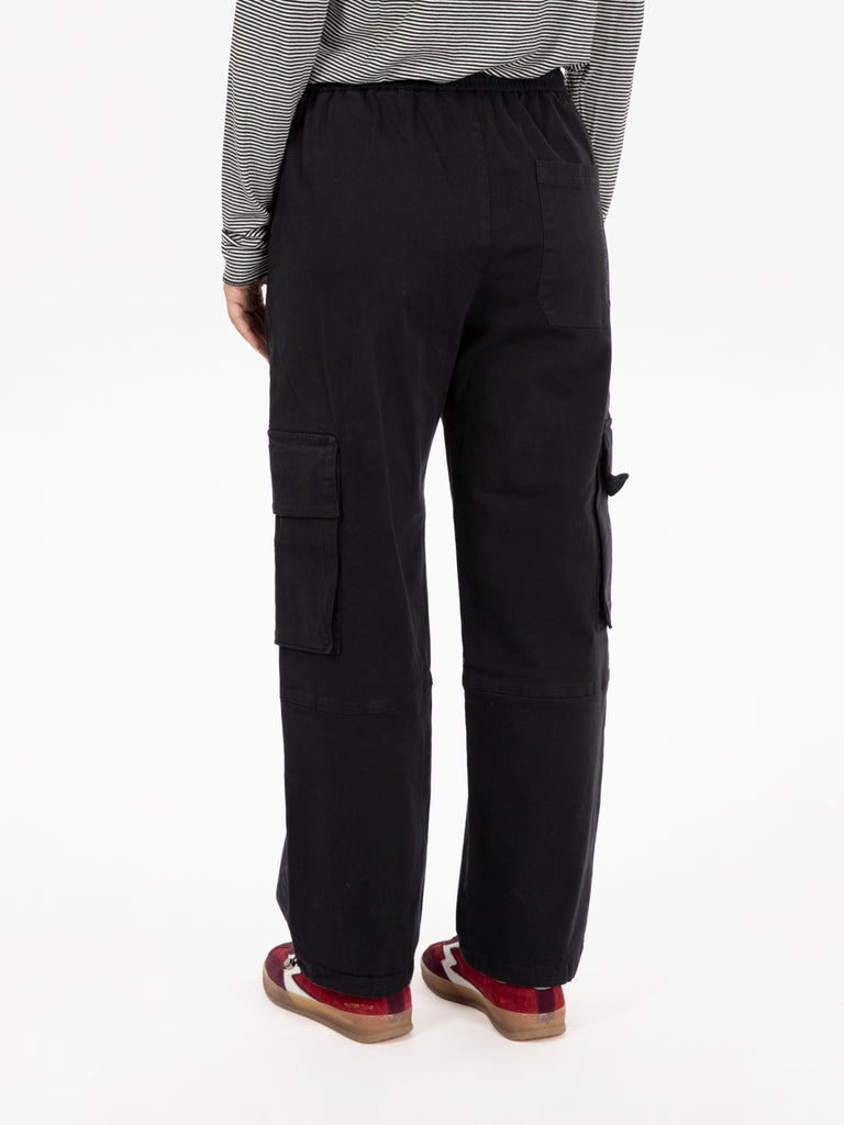 NOU-NOUMENO CONCEPT - Pantaloni cargo con coulisse neri