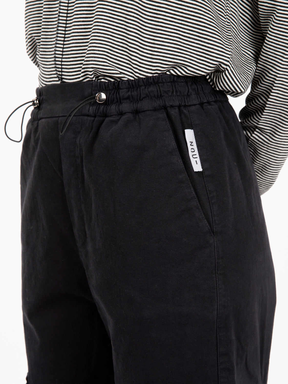 Pantaloni cargo con coulisse neri
