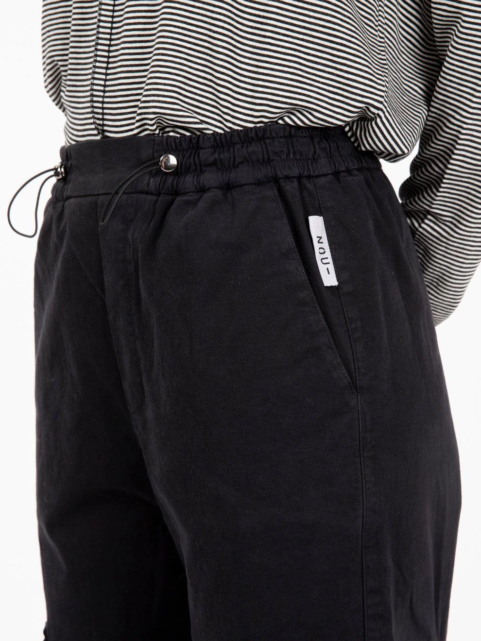 Pantaloni cargo con coulisse neri