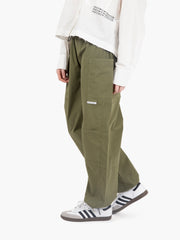 NOU-NOUMENO CONCEPT - Pantaloni cargo fondo elastico verde
