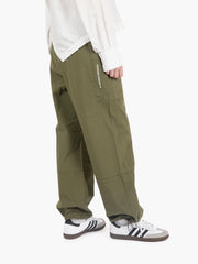 NOU-NOUMENO CONCEPT - Pantaloni cargo fondo elastico verde