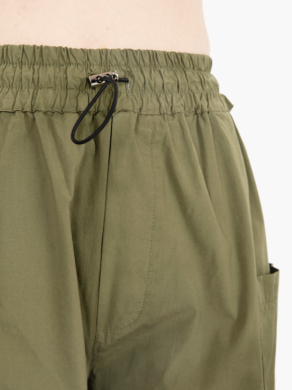 Green elastic bottom cargo pants