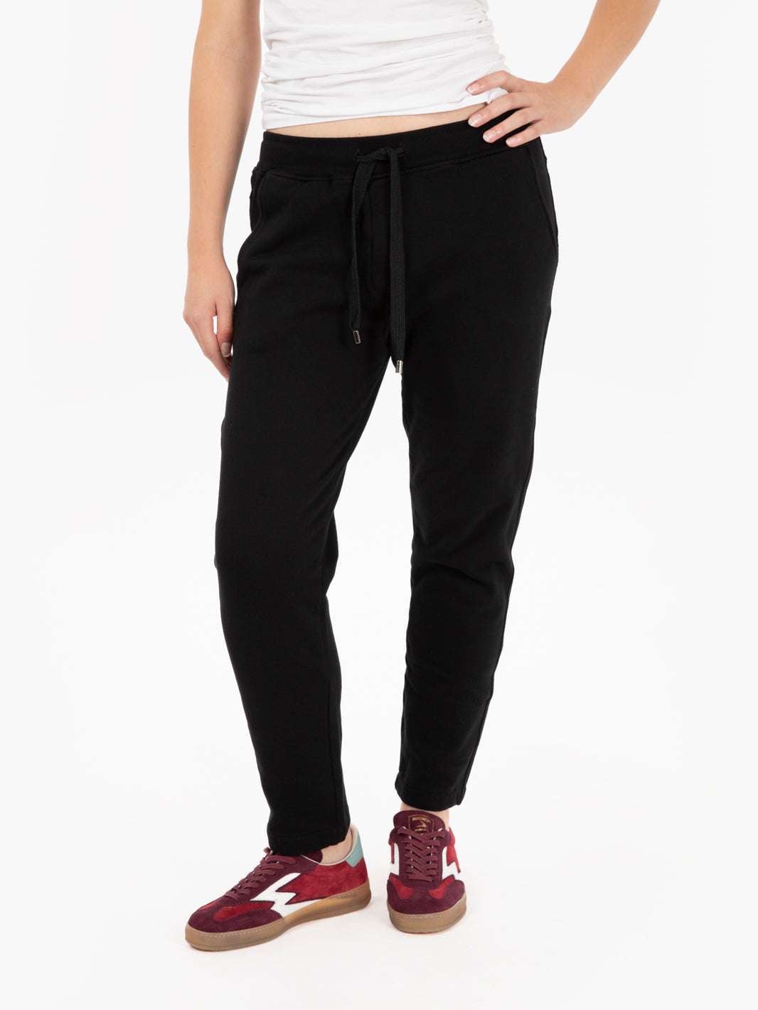 Pantaloni in felpa slim fit neri