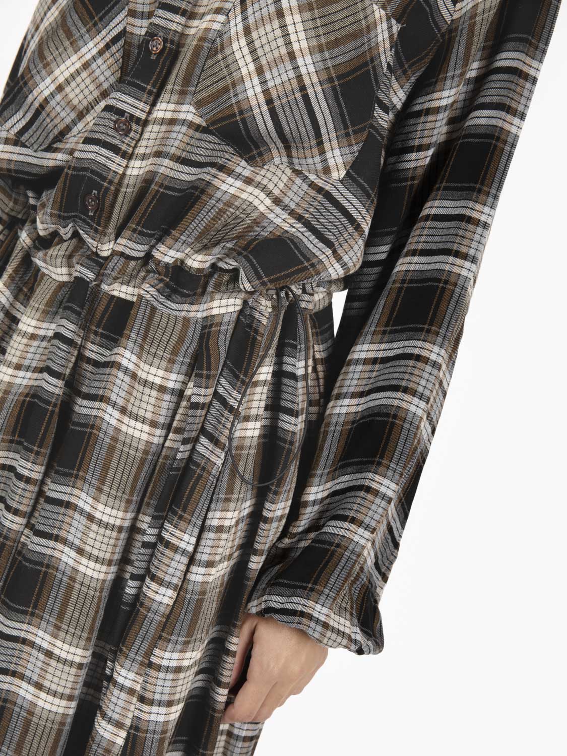 Long multicolored tartan dress