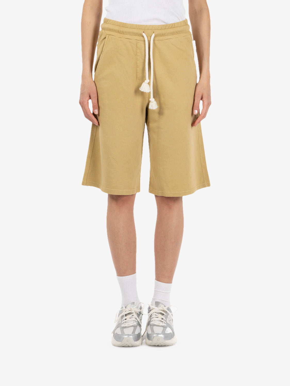 Khaki drawstring shorts