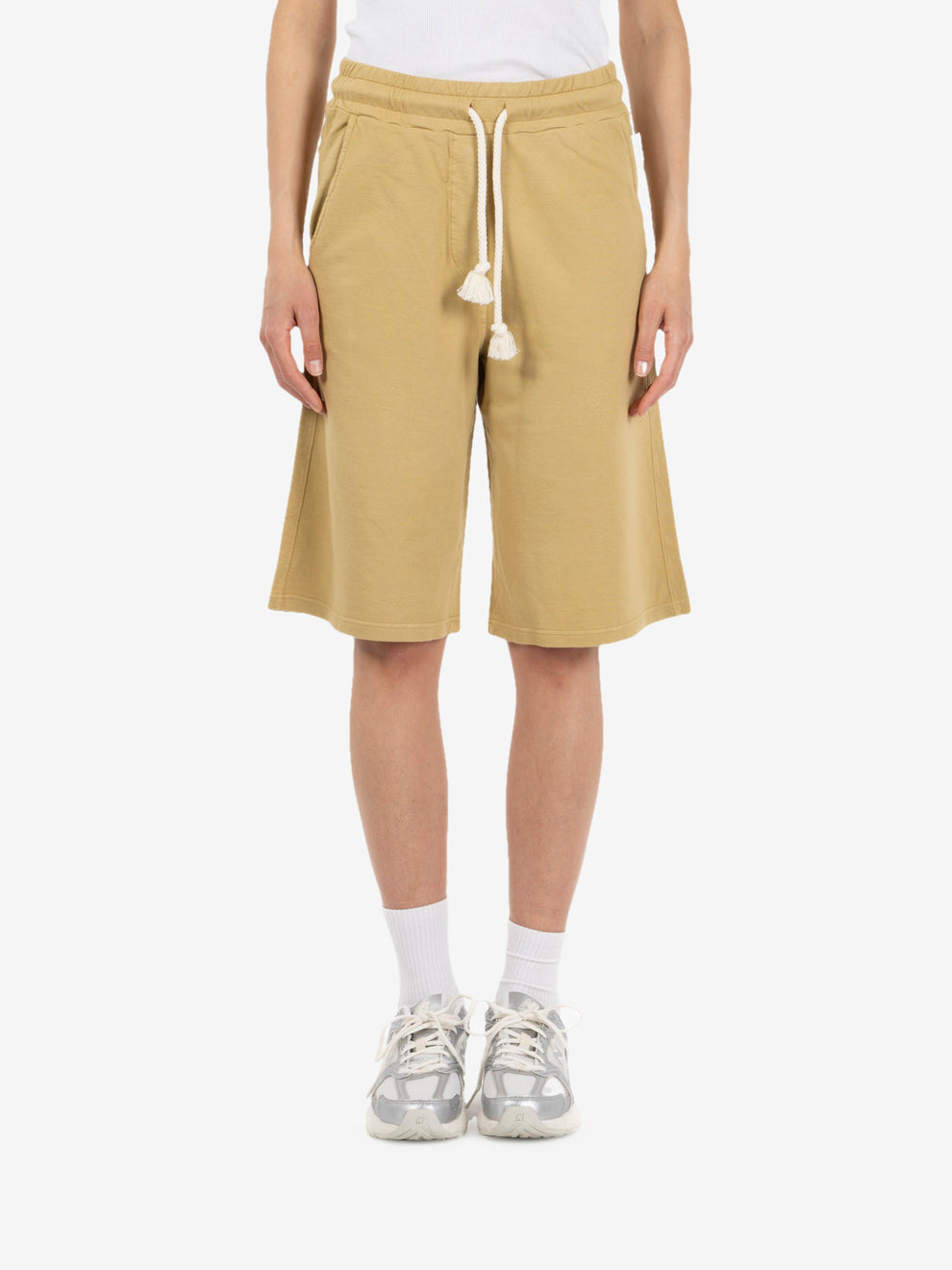Khaki drawstring shorts