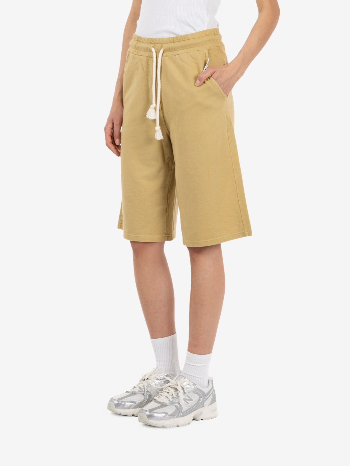 Khaki drawstring shorts