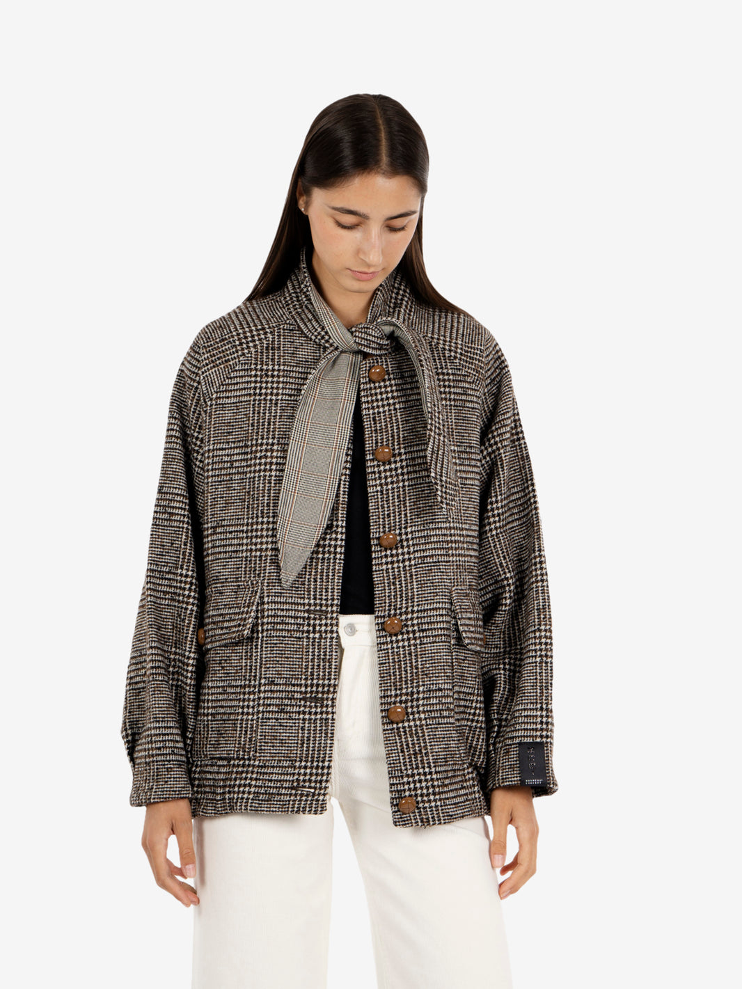 Black/white houndstooth coat