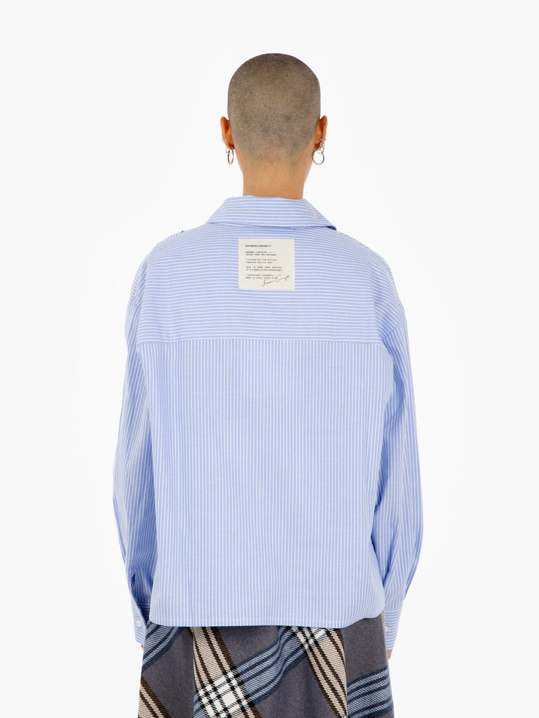 Camicia over a righe azzurra