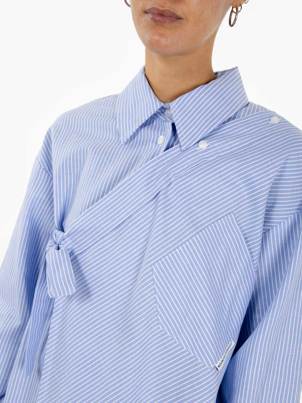 Camicia over a righe azzurra
