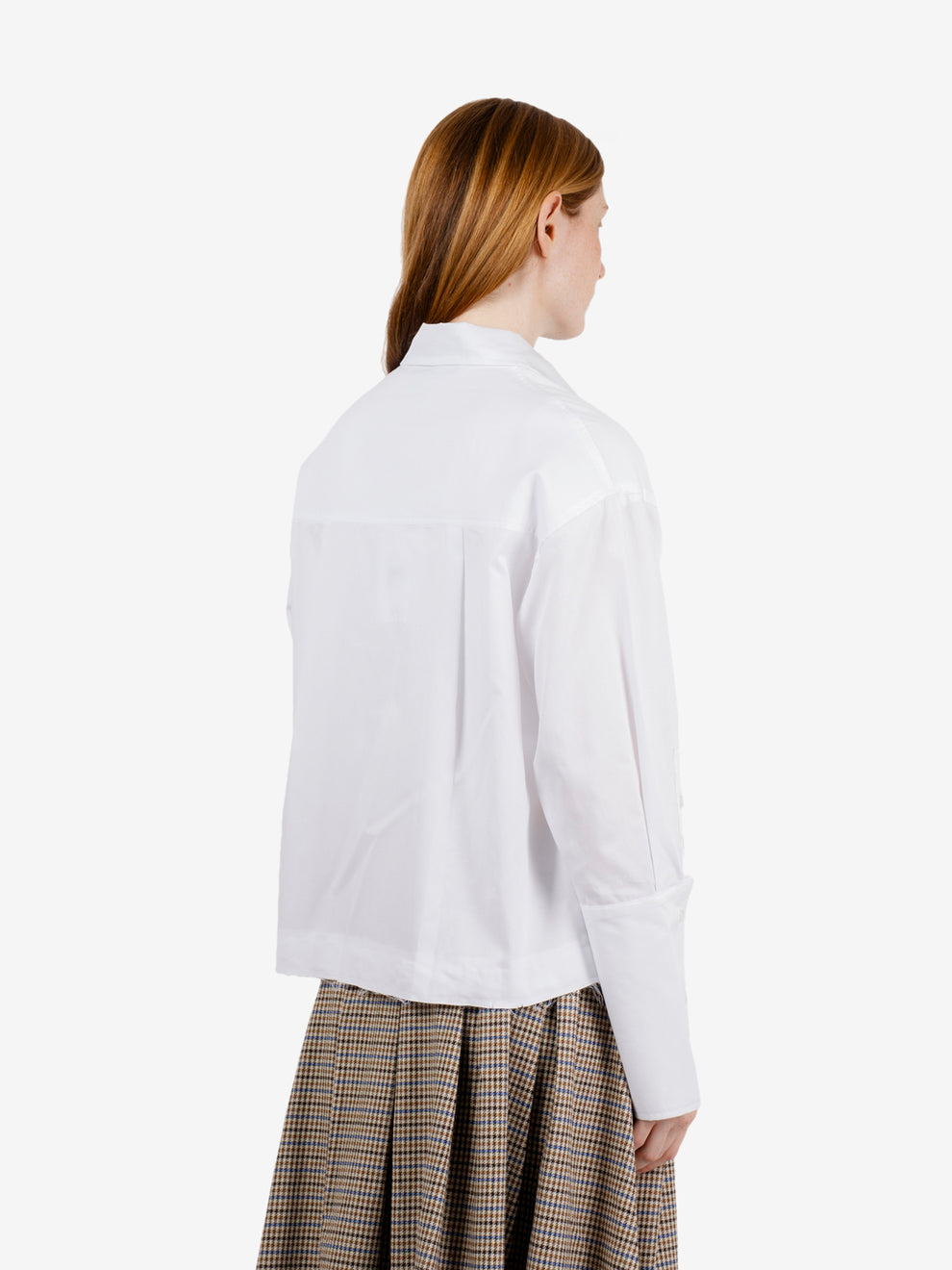 Polo shirt with maxi cuffs white