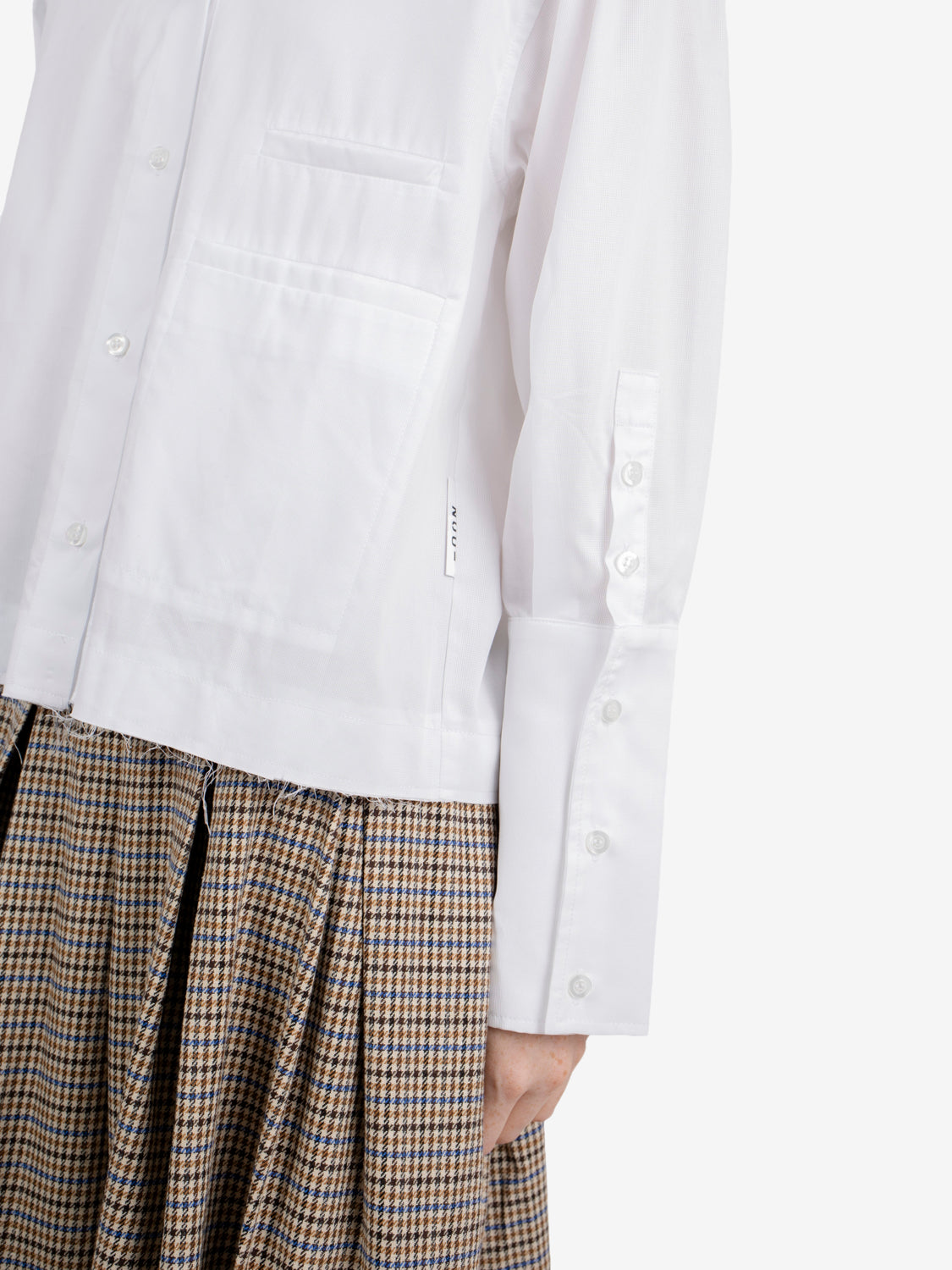 Polo shirt with maxi cuffs white