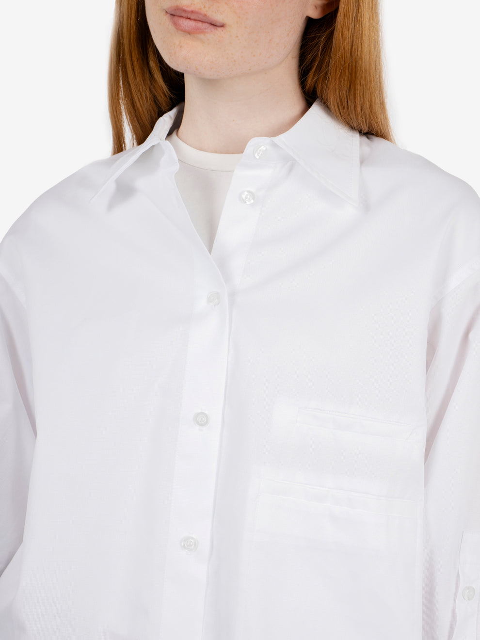 Polo shirt with maxi cuffs white