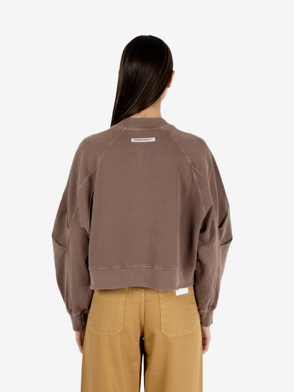 Felpa bomber con zip tobacco