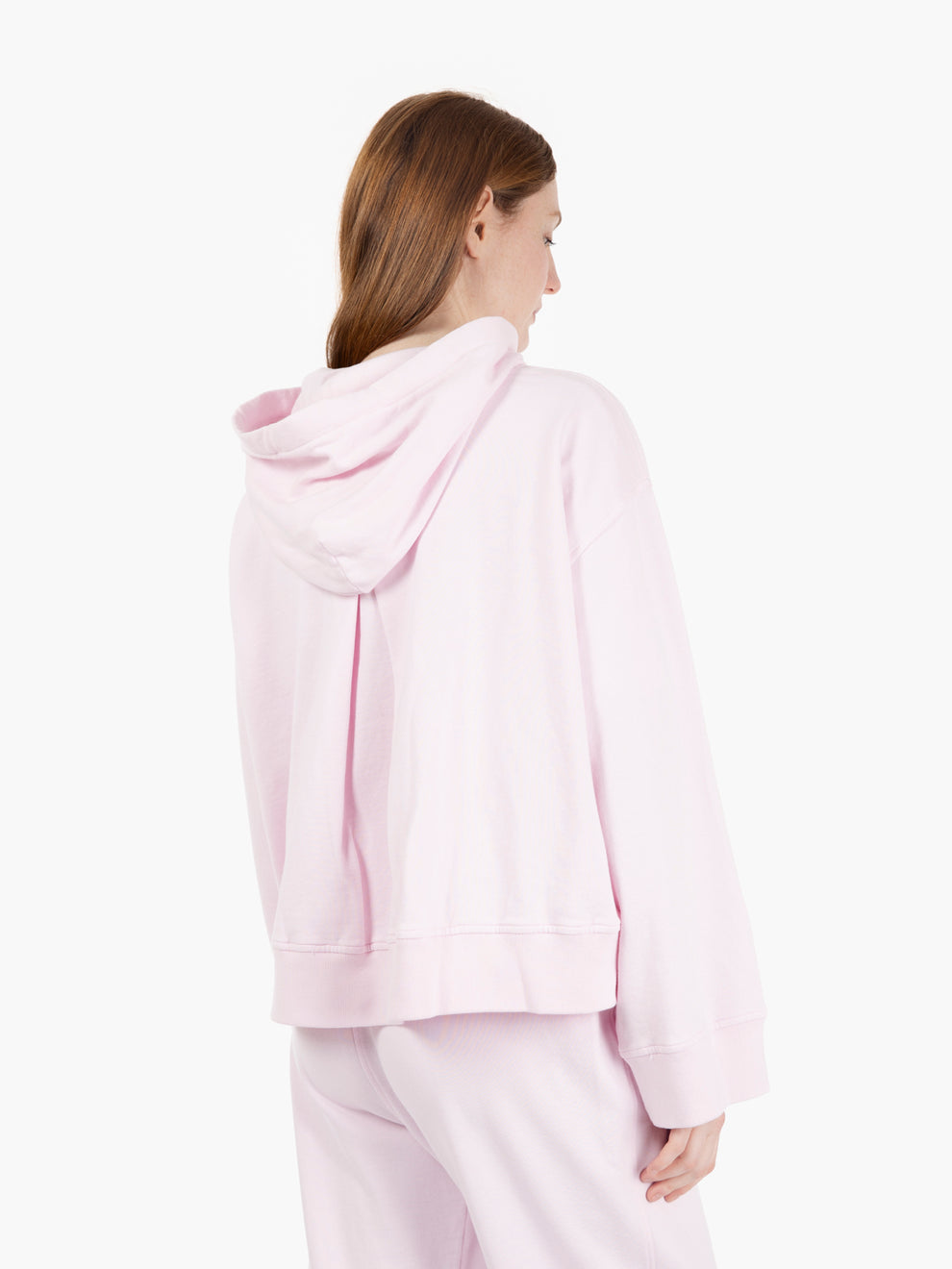 Felpa con fondo asimmetrico rosa