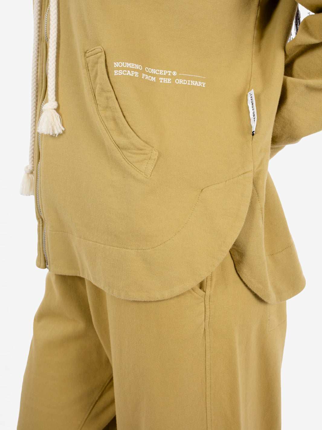 Khaki zip-up hoodie