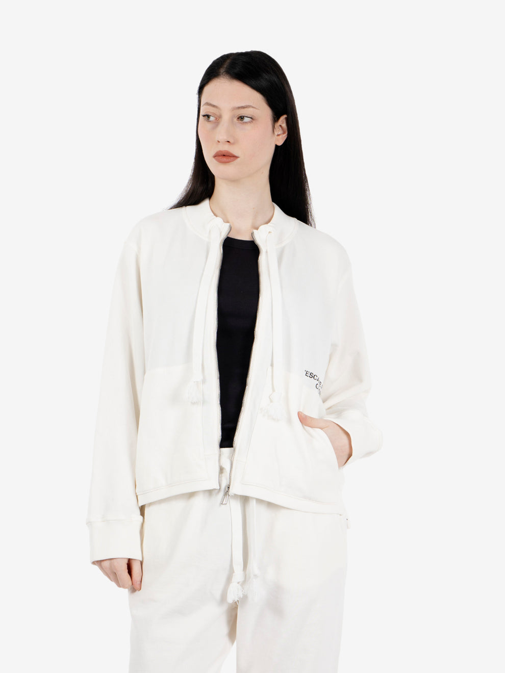 Milk zip-up sweatshirt