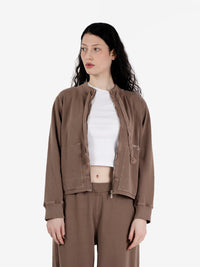 Felpa con zip tobacco