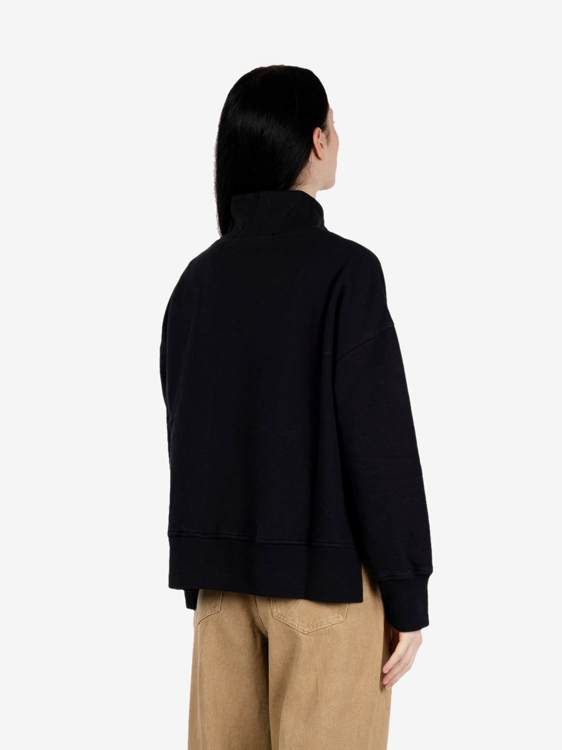 Black full-zip sweatshirt