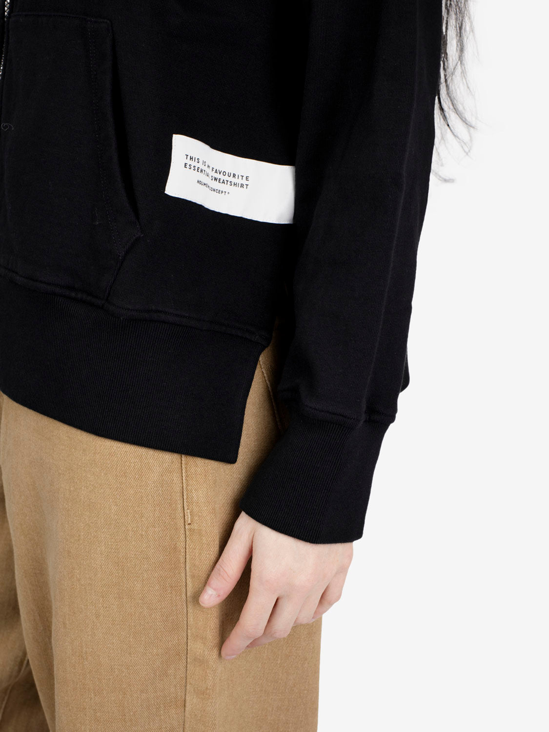Black full-zip sweatshirt