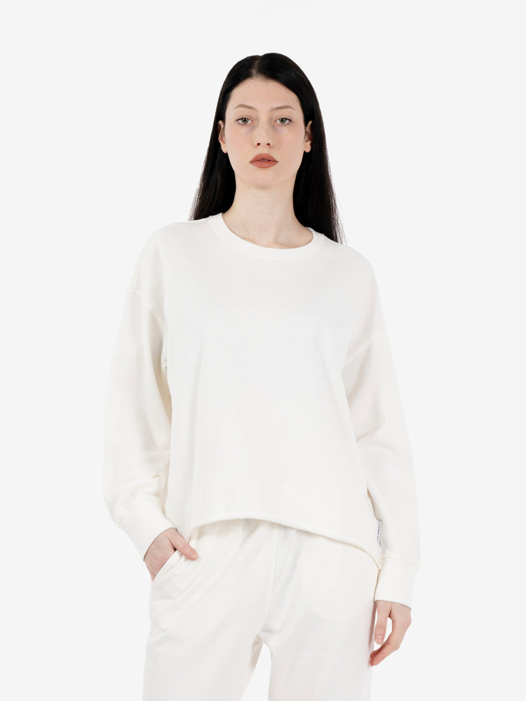 Milk raglan sleeve crewneck sweatshirt