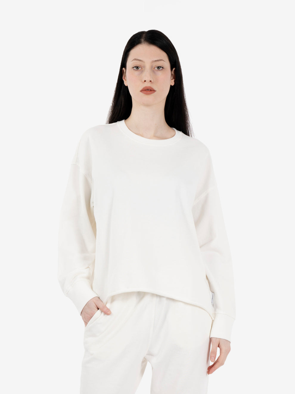 Milk raglan sleeve crewneck sweatshirt