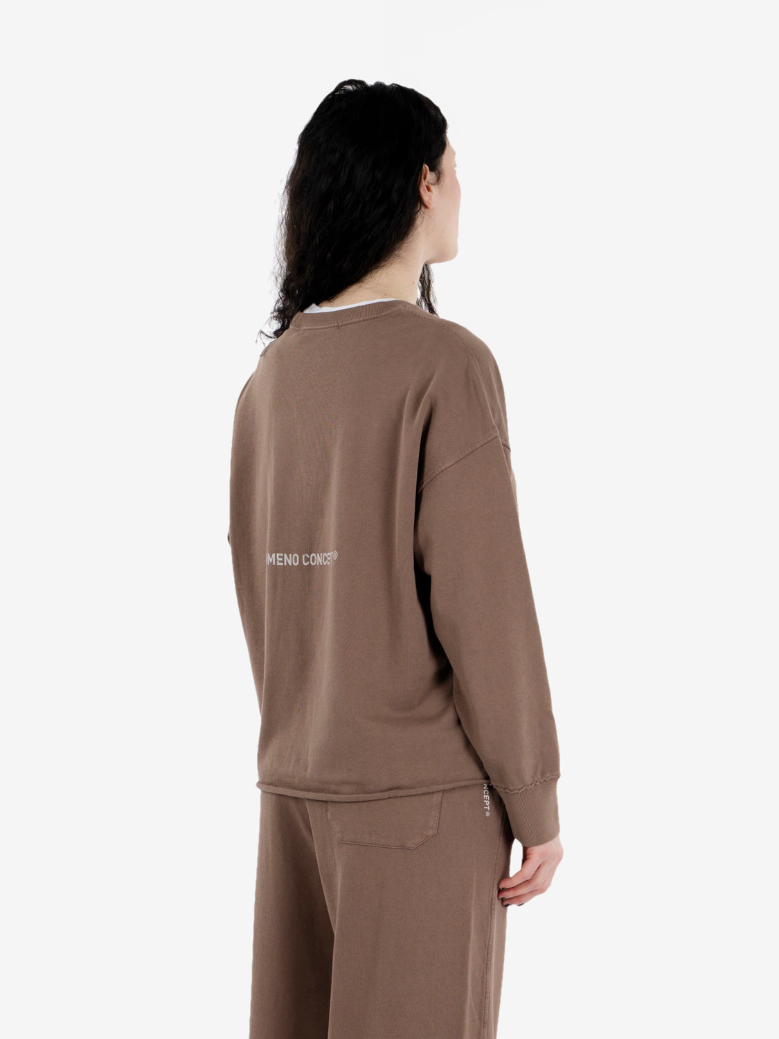 Felpa girocollo manica raglan tobacco