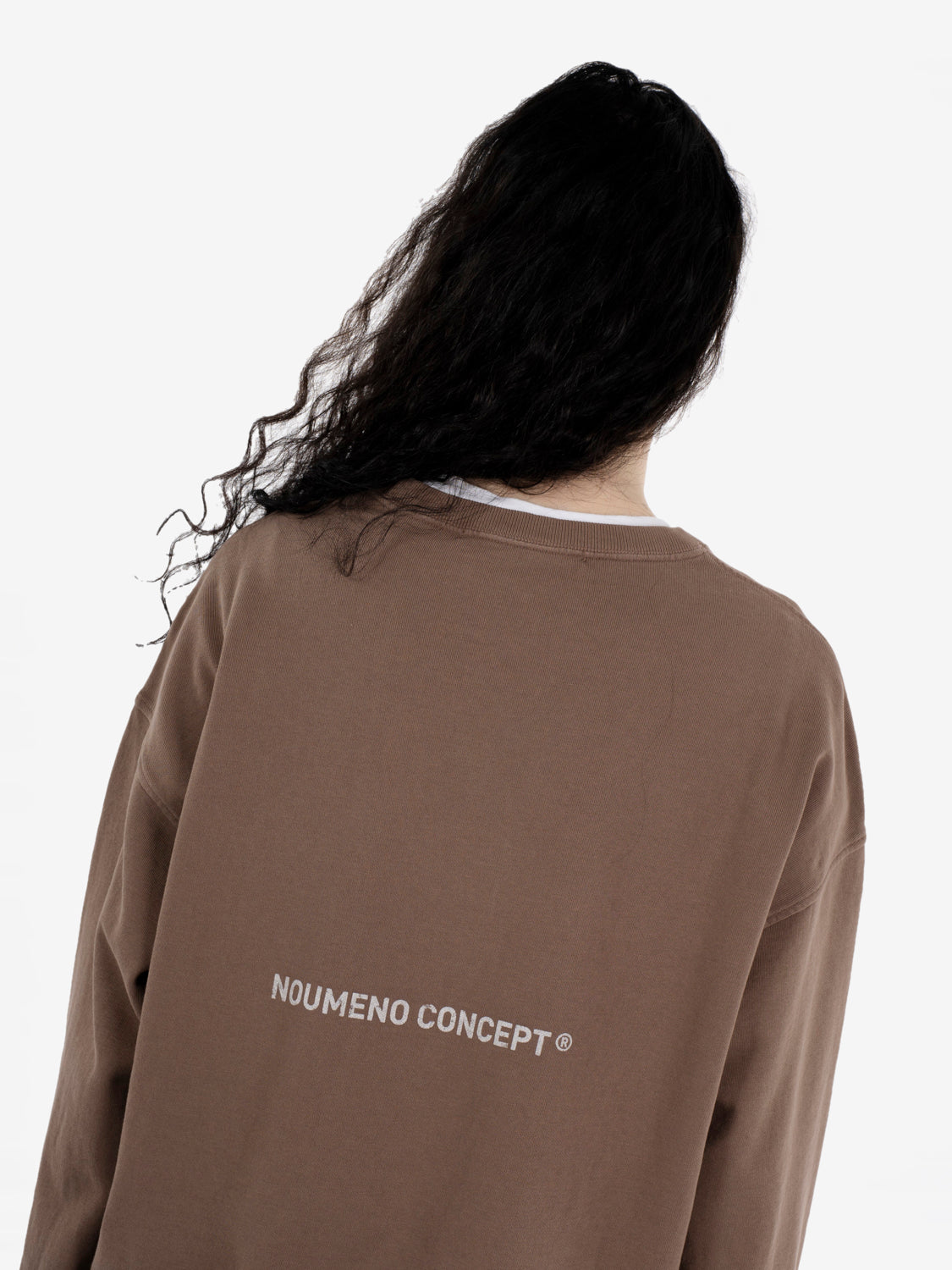 Felpa girocollo manica raglan tobacco