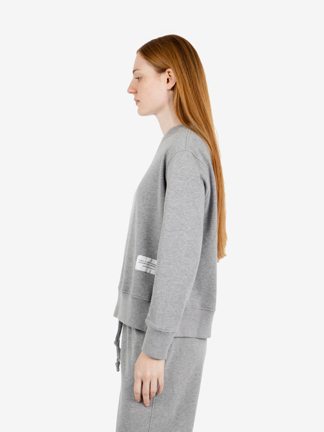 "My Favourite" melange grey crew neck sweatshirt