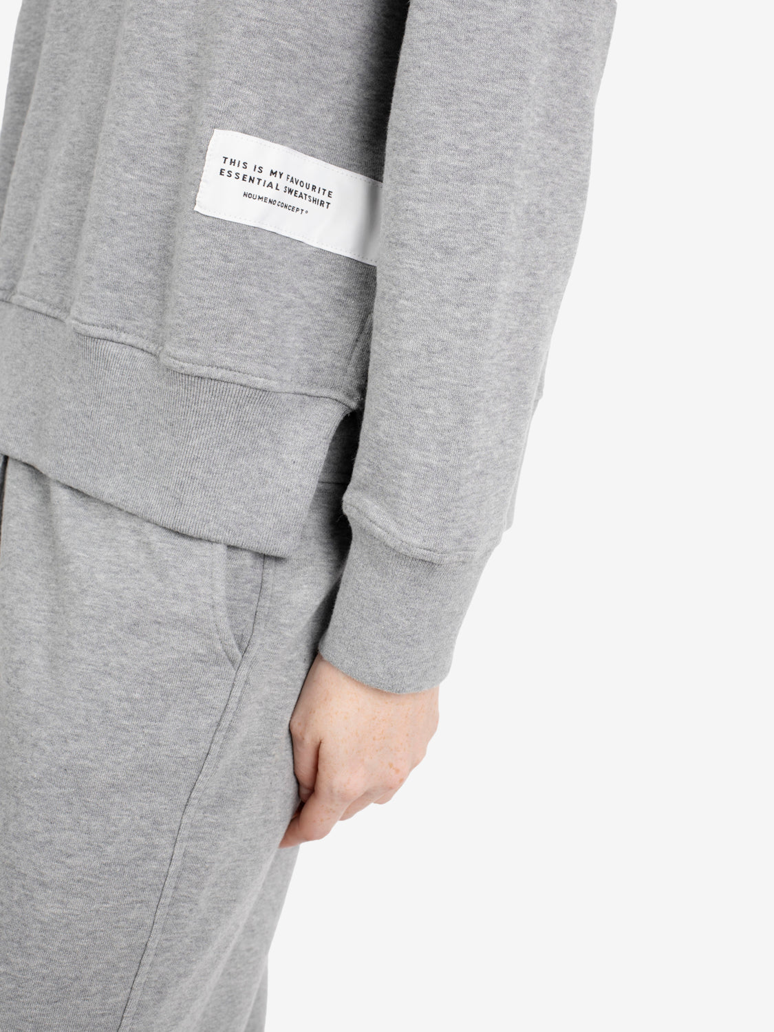 "My Favourite" melange grey crew neck sweatshirt