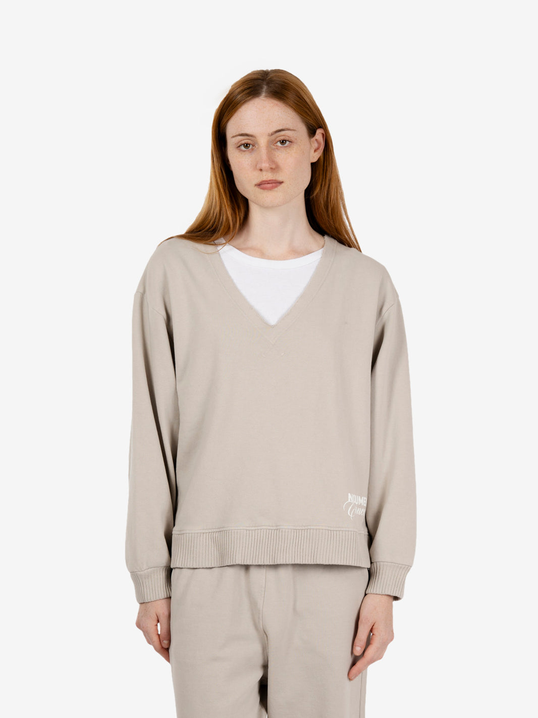 V-neck sweatshirt with raglan sleeves