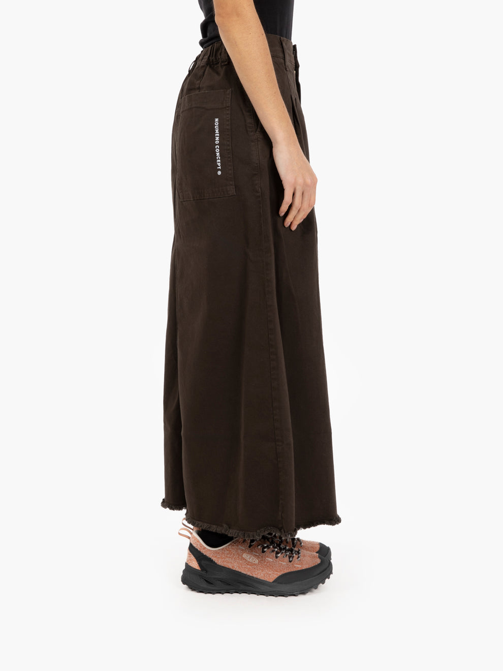 Gonna lunga con pinces cioccolato