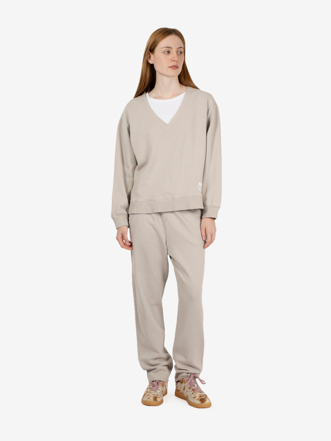Joggers in cotone orzata