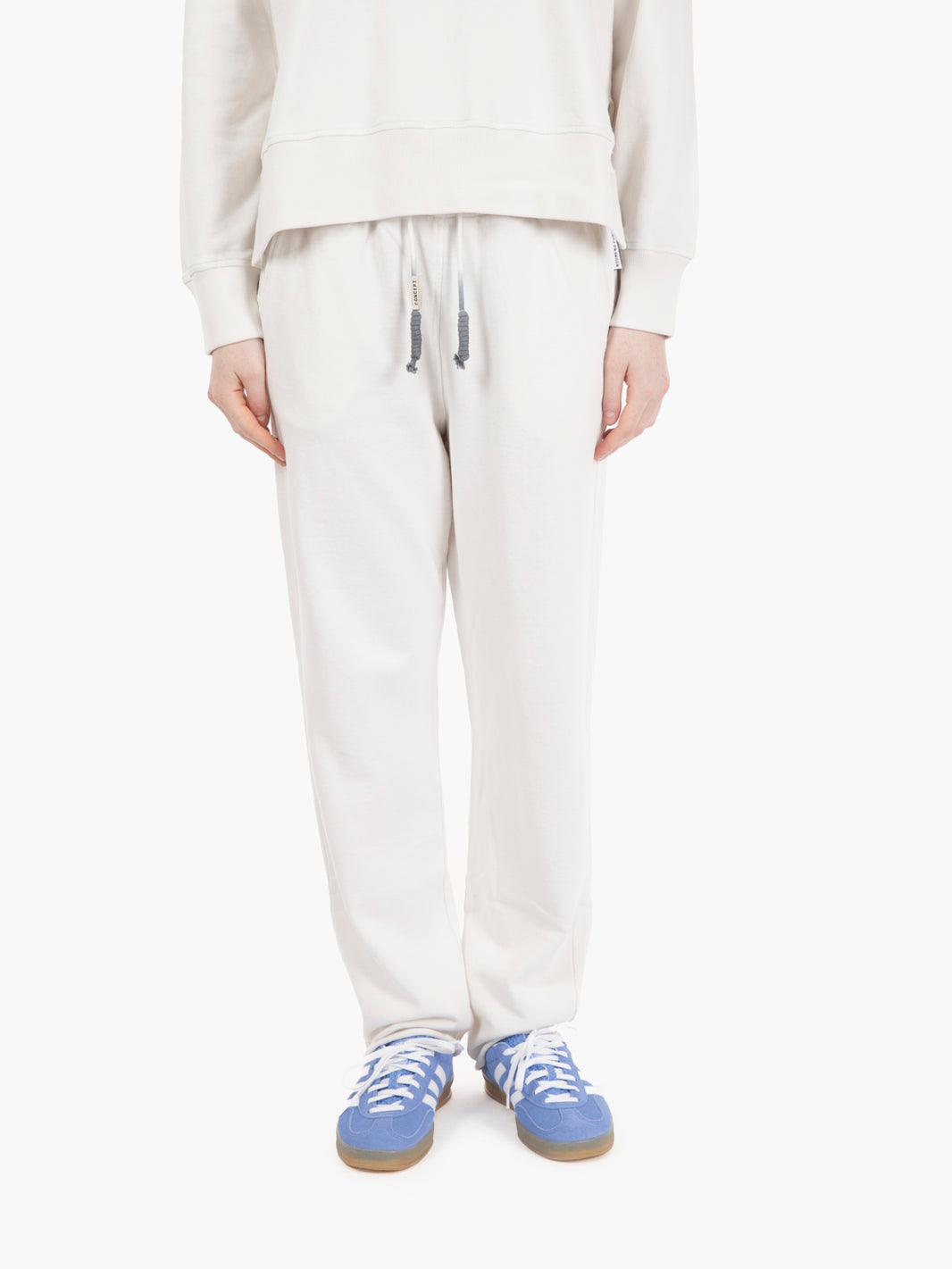 Pantaloni con cavallo basso bianco