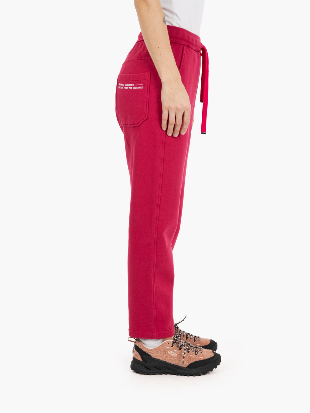 Pantaloni joggers in felpa ciliegia