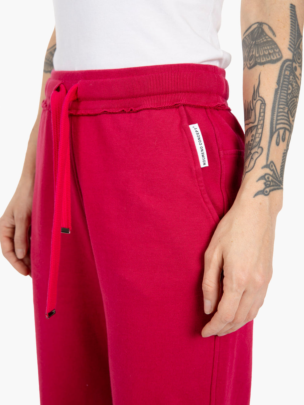 Pantaloni joggers in felpa ciliegia