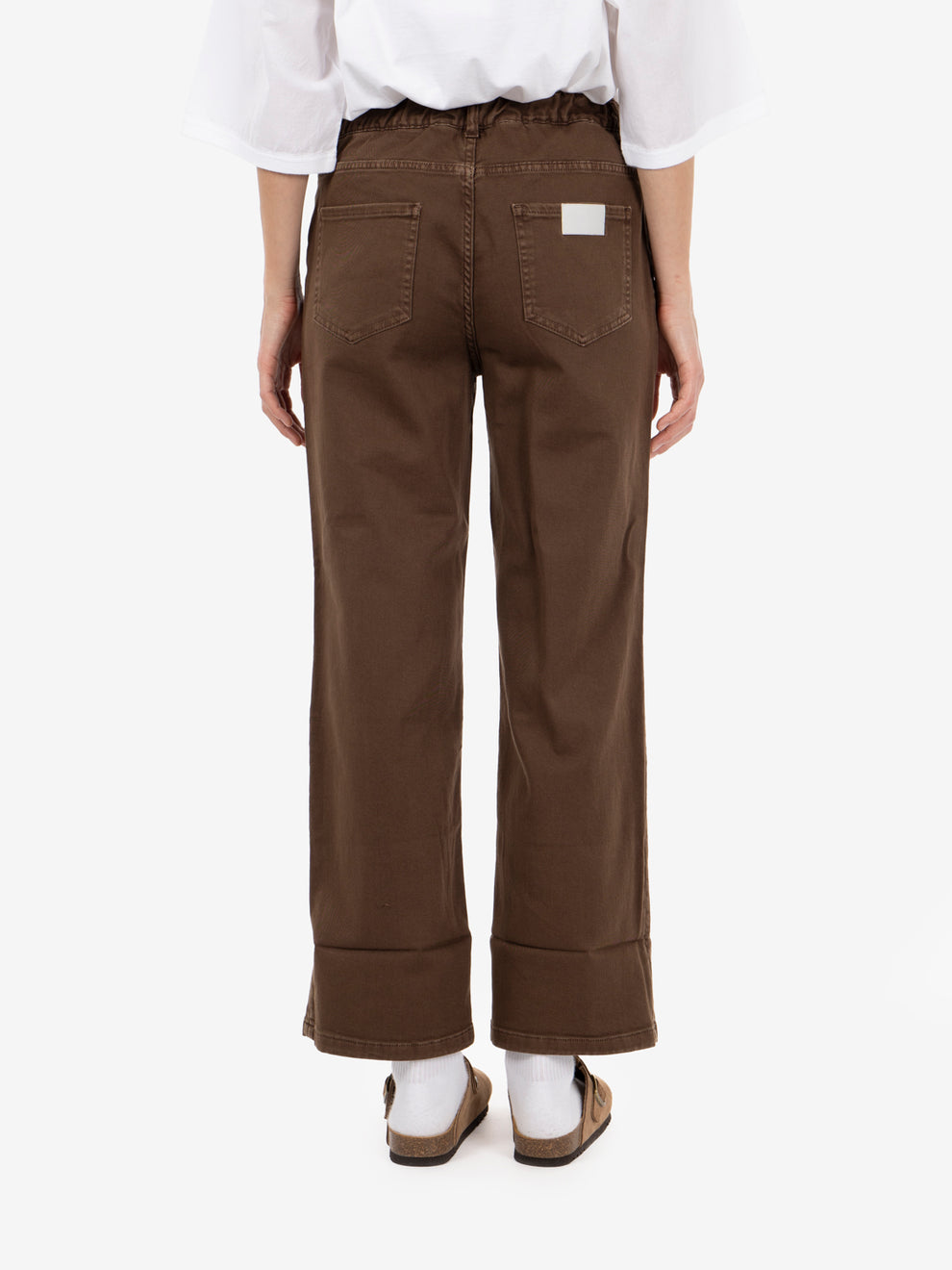 Tobacco regular trousers with turn-up