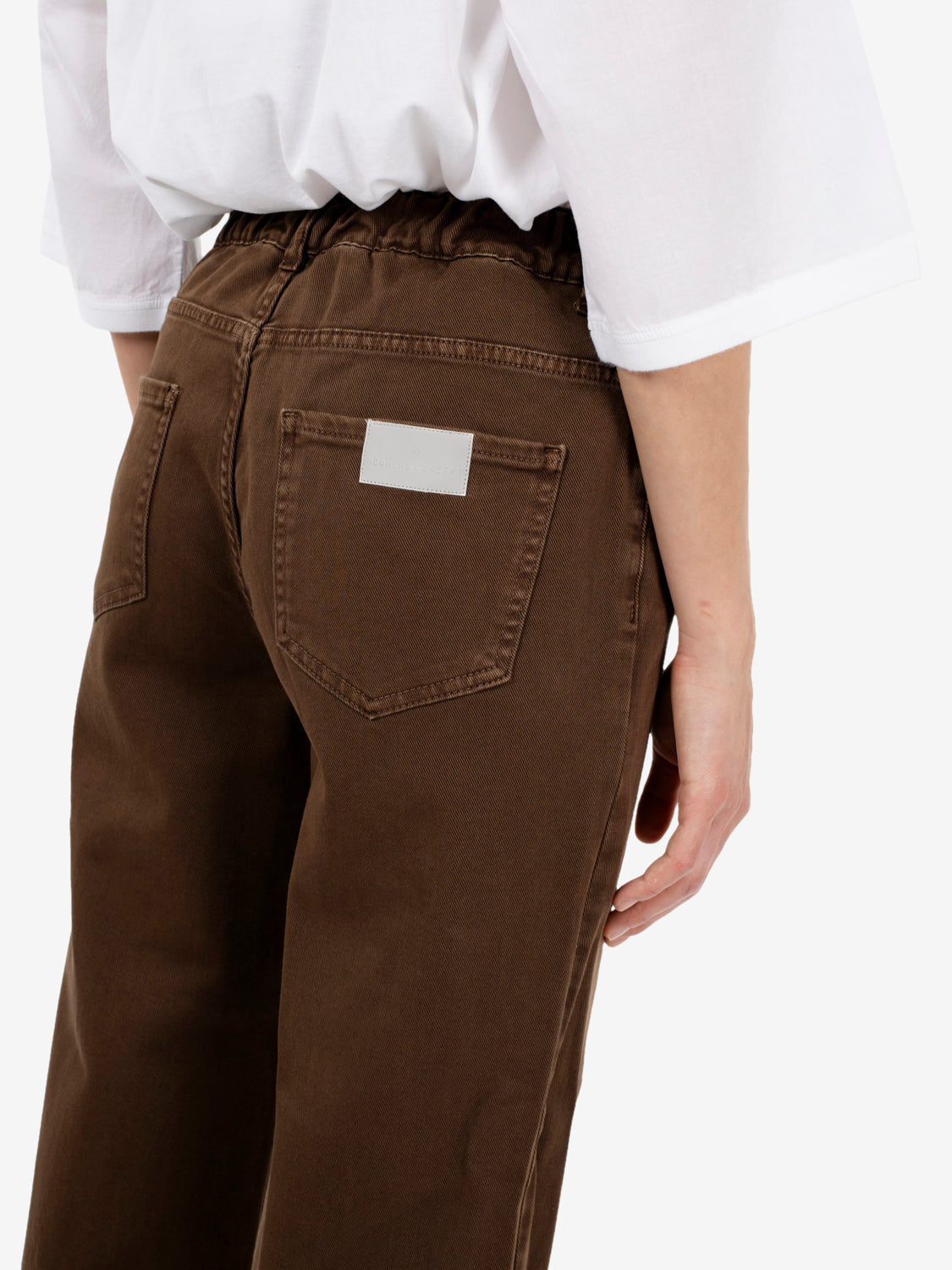 Tobacco regular trousers with turn-up