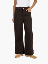 Chocolate stretch cotton trousers
