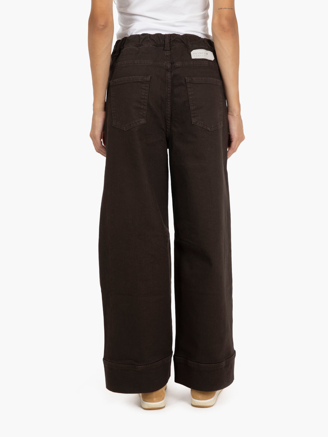 Chocolate stretch cotton trousers