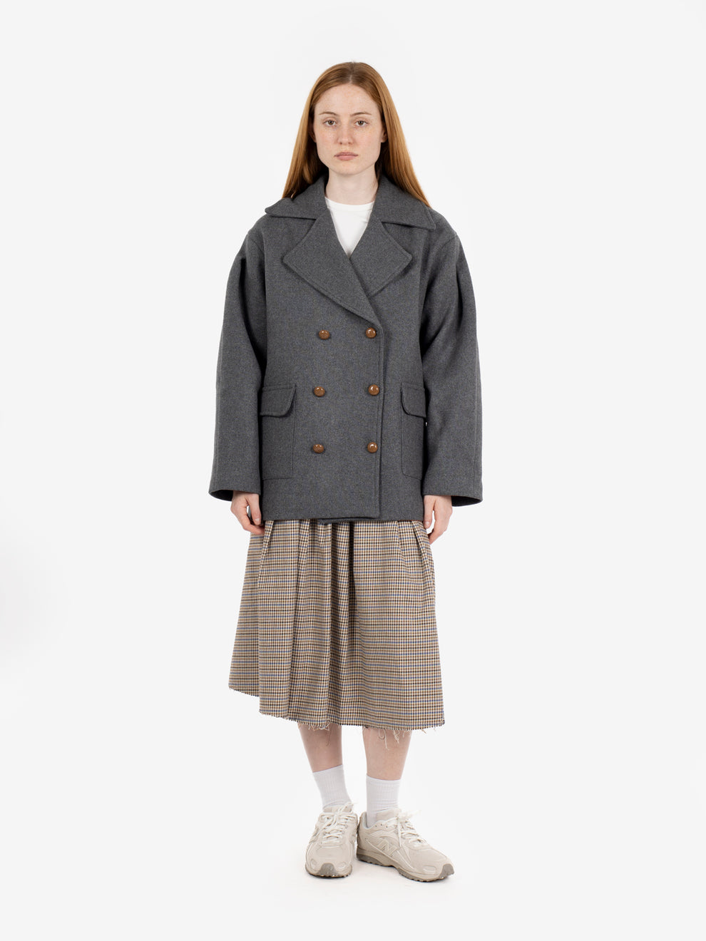 Slate double-breasted peacoat