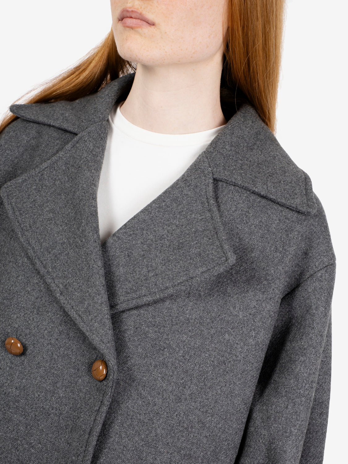Slate double-breasted peacoat