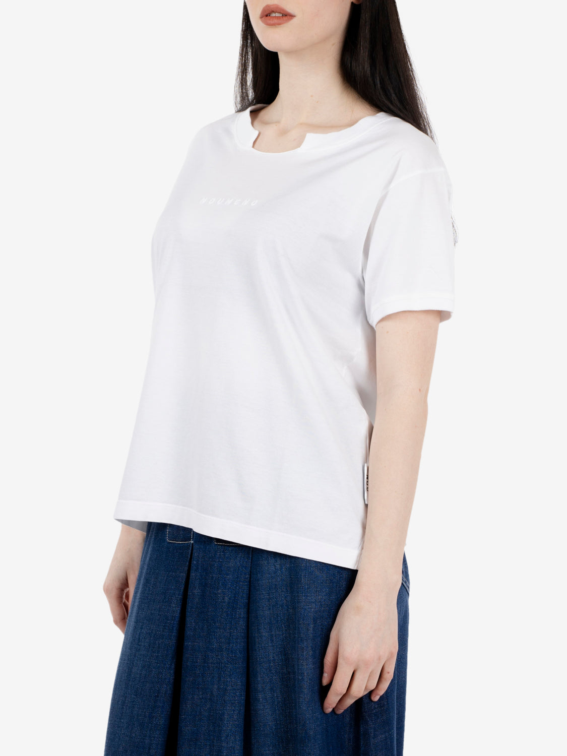 T-Shirt con dettaglio raw cut bianca