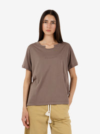 T-Shirt con dettaglio raw cut tobacco