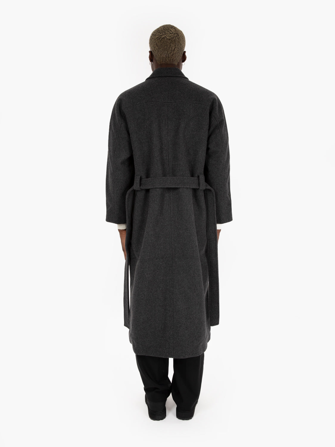 Dark grey recycled wool coat
